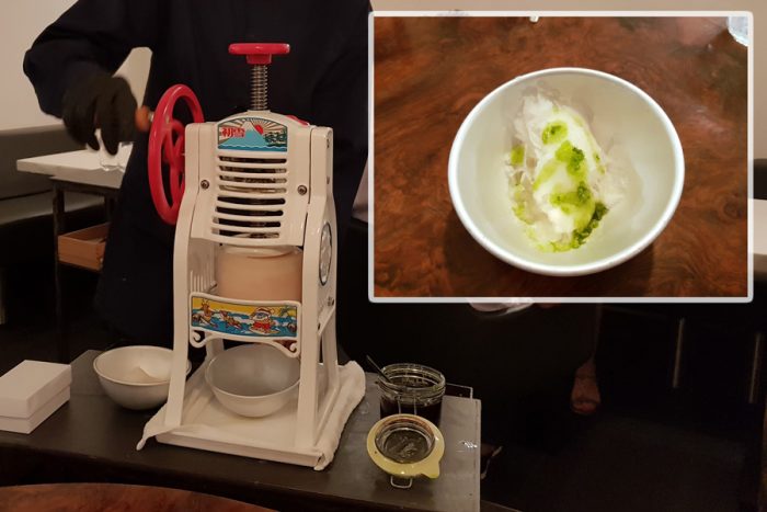 Shaved elder ice cream with lovage