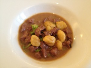 Deer heart with fennel pollen and gnocchi