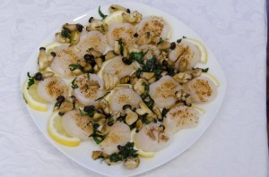 Sea scallop, mushrooms, lemon